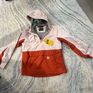 NWT Carhartt Salmon and Orange Hooded Rain Defender 3 pocket size XS